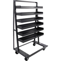 Valleycraft F89070VCGY Single-Sided Heavy Duty A-Frame Cart with 6 Lipped Trays, 38" x 25" x 63", 2500 lbs. Capacity