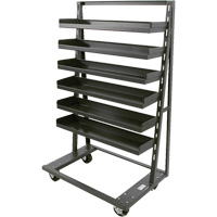 Valleycraft F89070VCGY Single-Sided Heavy Duty A-Frame Cart with 6 Lipped Trays, 38" x 25" x 63", 2500 lbs. Capacity