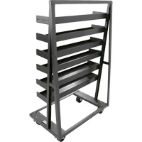 Valleycraft F89070VCGY Single-Sided Heavy Duty A-Frame Cart with 6 Lipped Trays, 38" x 25" x 63", 2500 lbs. Capacity