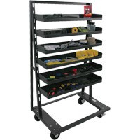 Valleycraft F89070VCGY Single-Sided Heavy Duty A-Frame Cart with 6 Lipped Trays, 38" x 25" x 63", 2500 lbs. Capacity
