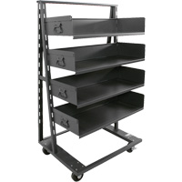 Valleycraft F89069VCGY Single-Sided Heavy Duty A-Frame Cart with 4 Large Trays, 38" x 25" x 63", 2500 lbs. Capacity