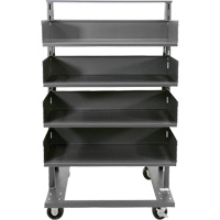 Valleycraft F89069VCGY Single-Sided Heavy Duty A-Frame Cart with 4 Large Trays, 38" x 25" x 63", 2500 lbs. Capacity