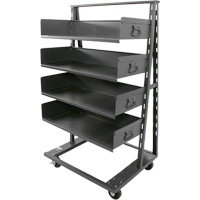 Valleycraft F89069VCGY Single-Sided Heavy Duty A-Frame Cart with 4 Large Trays, 38" x 25" x 63", 2500 lbs. Capacity