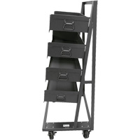 Valleycraft F89069VCGY Single-Sided Heavy Duty A-Frame Cart with 4 Large Trays, 38" x 25" x 63", 2500 lbs. Capacity