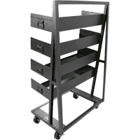 Valleycraft F89069VCGY Single-Sided Heavy Duty A-Frame Cart with 4 Large Trays, 38" x 25" x 63", 2500 lbs. Capacity