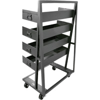 Valleycraft F89071VCGY Single-Sided Heavy Duty A-Frame Cart with 4 Large Lipped Trays, 38" x 25" x 63", 2500 lbs. Capacity
