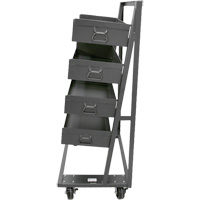 Valleycraft F89071VCGY Single-Sided Heavy Duty A-Frame Cart with 4 Large Lipped Trays, 38" x 25" x 63", 2500 lbs. Capacity
