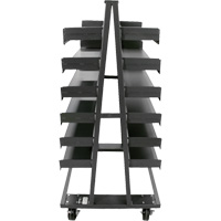 Valleycraft F89064VCGY Double-Sided Heavy Duty A-Frame Cart with 12 Trays, 38" x 30" x 63", 2500 lbs. Capacity