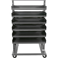 Valleycraft F89064VCGY Double-Sided Heavy Duty A-Frame Cart with 12 Trays, 38" x 30" x 63", 2500 lbs. Capacity