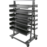 Valleycraft F89064VCGY Double-Sided Heavy Duty A-Frame Cart with 12 Trays, 38" x 30" x 63", 2500 lbs. Capacity