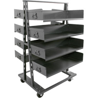Valleycraft F89065VCGY Double-Sided Heavy Duty A-Frame Cart with 8 Large Trays, 38" x 30" x 63", 2500 lbs. Capacity