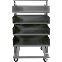 Valleycraft F89065VCGY Double-Sided Heavy Duty A-Frame Cart with 8 Large Trays, 38" x 30" x 63", 2500 lbs. Capacity