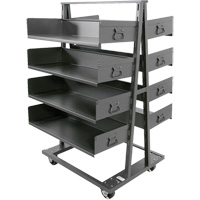 Valleycraft F89065VCGY Double-Sided Heavy Duty A-Frame Cart with 8 Large Trays, 38" x 30" x 63", 2500 lbs. Capacity