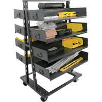 Valleycraft F89065VCGY Double-Sided Heavy Duty A-Frame Cart with 8 Large Trays, 38" x 30" x 63", 2500 lbs. Capacity