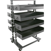 Valleycraft F89067VCGY Double-Sided Heavy Duty A-Frame Cart with 8 Large Lipped Trays, 38" x 30" x 63", 2500 lbs. Capacity