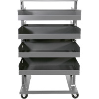 Valleycraft F89067VCGY Double-Sided Heavy Duty A-Frame Cart with 8 Large Lipped Trays, 38" x 30" x 63", 2500 lbs. Capacity