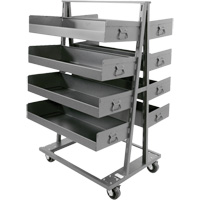Valleycraft F89067VCGY Double-Sided Heavy Duty A-Frame Cart with 8 Large Lipped Trays, 38" x 30" x 63", 2500 lbs. Capacity