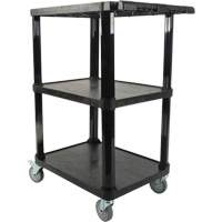 KLETON MQ183 Utility Cart with Flat Shelf, 3 Tiers, 18-1/8" x 37-3/8" x 27-3/4", 330 lbs. Capacity