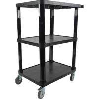 KLETON MQ183 Utility Cart with Flat Shelf, 3 Tiers, 18-1/8" x 37-3/8" x 27-3/4", 330 lbs. Capacity