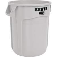 Rubbermaid FG261000WHT Round Brute&reg; Containers, Polyethylene, 10 US gal.