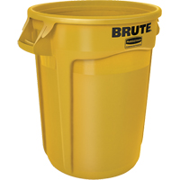 Rubbermaid FG263200YEL Contenants ronds Brute, Poly&eacute;thyl&egrave;ne, 32 gal. US