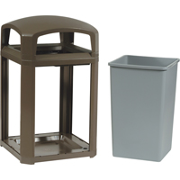 Rubbermaid FG397000SBLE Cadre pour contenant Landmark Series Classique a/enveloppe rigide, Acier galvanis&eacute;, 35 gal. US