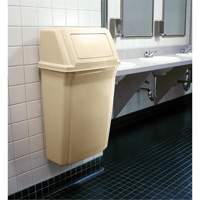 Rubbermaid FG782200BEIG Contenants Slim Jim profil&eacute;s, Couvercle &agrave; battant, Plastique, Convient aux contenants 19-1/2" x 12"