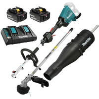 Makita DUX60PTM5X LXT 5.0 Ah Brushless Split Shaft Power Unit Kit with EM405MP Line Trimmer, Battery Powered, 36 V