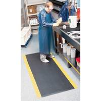Wearwell 440.38X3X60BYL Tapis Ultra-Tred ArmorCote No 440, Textur&eacute;, 3' x 60' x 3/8", Noir/Jaune, Polyur&eacute;thane/&eacute;ponge en PVC