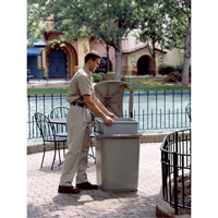 Rubbermaid FG395800GRAY Untouchable&reg; Containers, Polyethylene, 35 US gal.