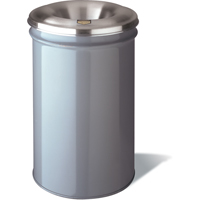 Justrite 26630G Cease-Fire&reg; Waste Cans, Metal, 30 US gal.