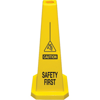 "Safety First" Lamba Traffic Cones, English with Pictogram  NC682 | TENAQUIP