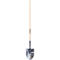 Garant GHR2FL Pro Round Point Shovel, Tempered Steel Blade, Wood, Straight Handle