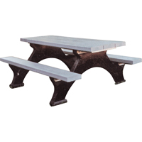 Recycled Plastic Picnic Tables, 8' L x 62-1/4" W, Grey  ND424 | TENAQUIP