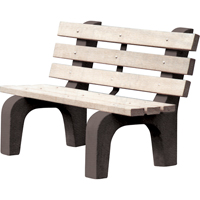 Plastic Recycling 460GR Park Benches, Recycled Plastic, 72" L x 25" W x 31" H, Grey