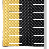 Wearwell 475.38X3X60SLTBYL Tapis Kushion Walk No 475, &agrave; fentes, 3' x 60' x 3/8", Noir/Jaune, PVC