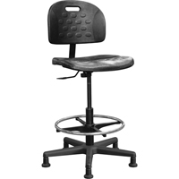 Ergonomic Industrial Shop Seating, Polyurethane, Black, 250 lbs. Capacity  NH452 | TENAQUIP