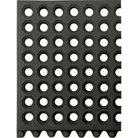 Wearwell 572.58X3X3GRBK 24/Seven&reg; Matting, Rubber, 3' W x 3' L, 5/8" Thick, Black