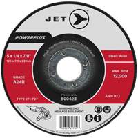 JET 500408 Meule A24R POWERPLUS, 4" x 1/4", Arbre 5/8", Type 27