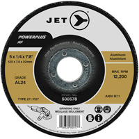 JET 500578 Powerplus NF Grinding Wheel, 5" x 0.25", 1/4" Arbor, Type T27