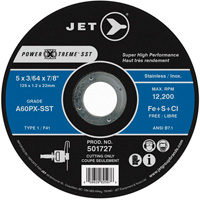 JET 501727 Power-Xtreme SST Cut-Off Wheel, 5" x 3/64", 7/8" Arbor, Type 1, 12200 RPM