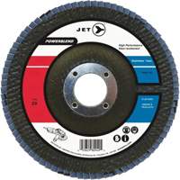 JET 503219 POWERBLEND Flap Disc, 4-1/2" x 7/8", Type 29, Z120 Grit, Zirconia Alumina