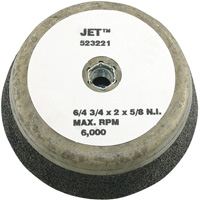 JET 523221 Meule boisseau &agrave; liant de r&eacute;sine, 6" x 2", Arbre 5/8"-11NC, Type 11