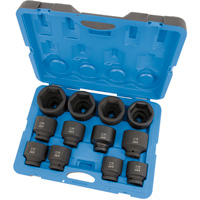 JET 610506 Jeu de douilles SAE &agrave; 6 pans PS1201, 12 Mcx, Chocs, Prise de 1"