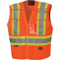 Pioneer V1020951-2/3XL 6930 Drop Shoulder Tear-Away Safety Vest, High Visibility Orange, 2X-Large/3X-Large, Polyester