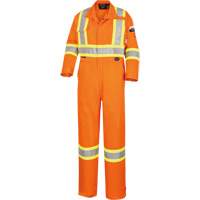 Pioneer V2520250-52 5555 High Visibility FR Rated & Arc Rated Safety Coveralls, Size 52, High Visibility Orange, 11 cal/cm²