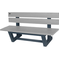 Produits Re-Plast 16P-5/GRC Outdoor Park Benches, Recycled Plastic, 60" L x 17" W x 17" H, Grey