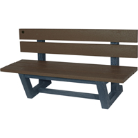 Bancs de parc d'extérieur, Plastique recyclé, 72" lo x 23-3/16" la x 29-13/16" h, Ombre  NJ030 | TENAQUIP