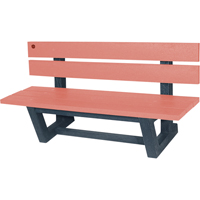 Produits Re-Plast 21P-6/SIE Outdoor Park Benches, Recycled Plastic, 72" L x 23-3/16" W x 29-13/16" H, Redwood