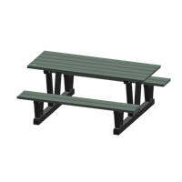 Produits Re-Plast 42P-6/GRC Recycled Plastic Outdoor Picnic Tables, 72" L x 60-5/16" W, Grey